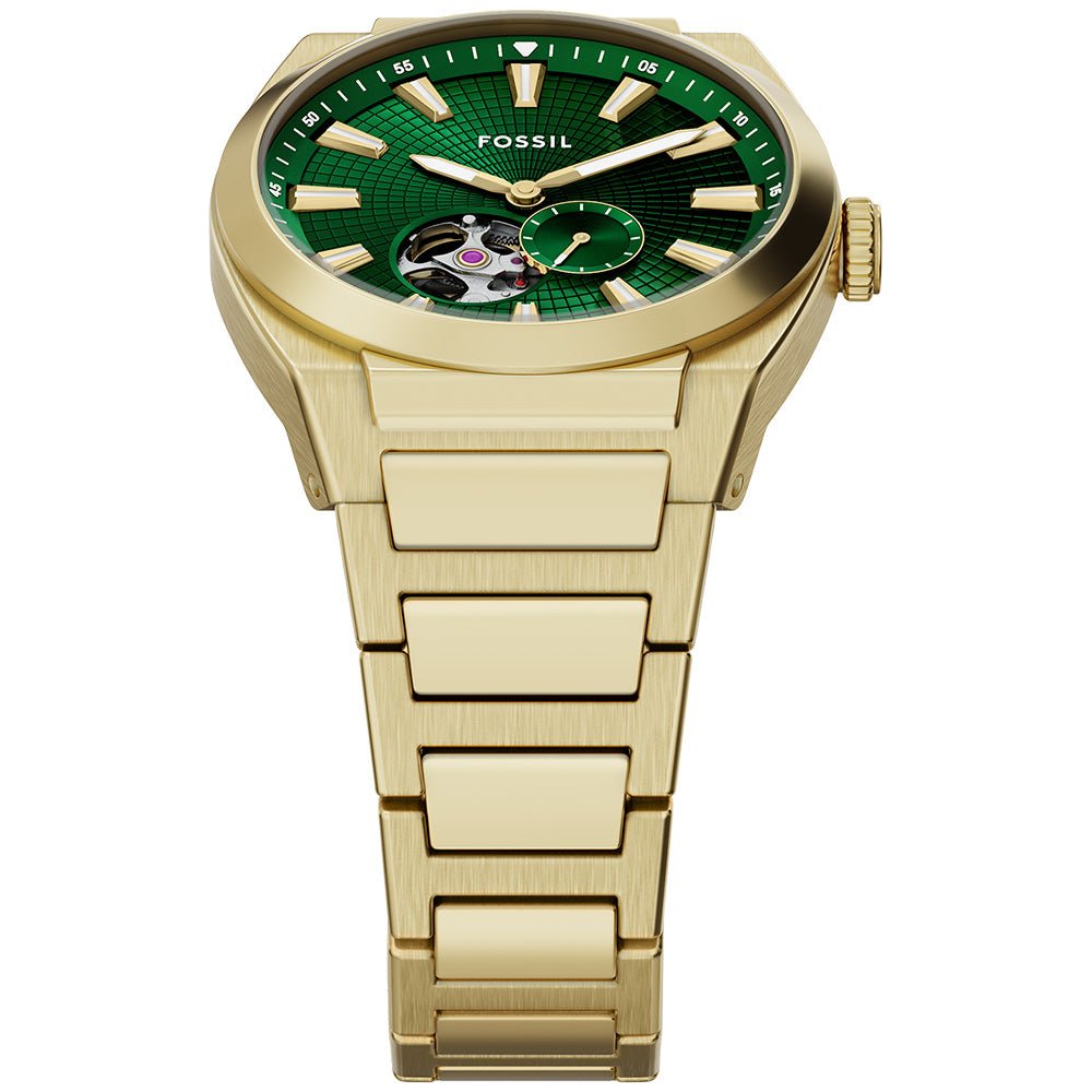 Fossil Everett Green Dial and Gold Steel Bracelet 42mm Men's Watch | ME3276 | TIME Watches
