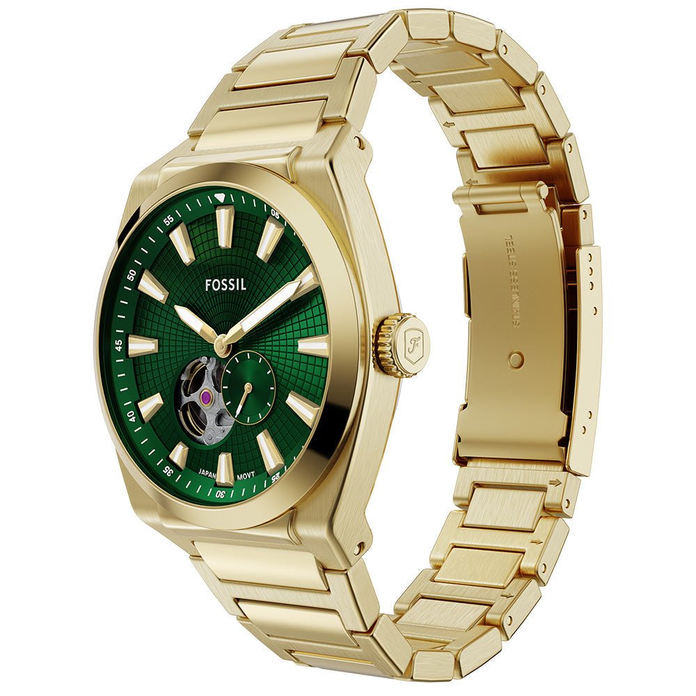Fossil Everett Green Dial and Gold Steel Bracelet 42mm Men's Watch | ME3276 | TIME Watches