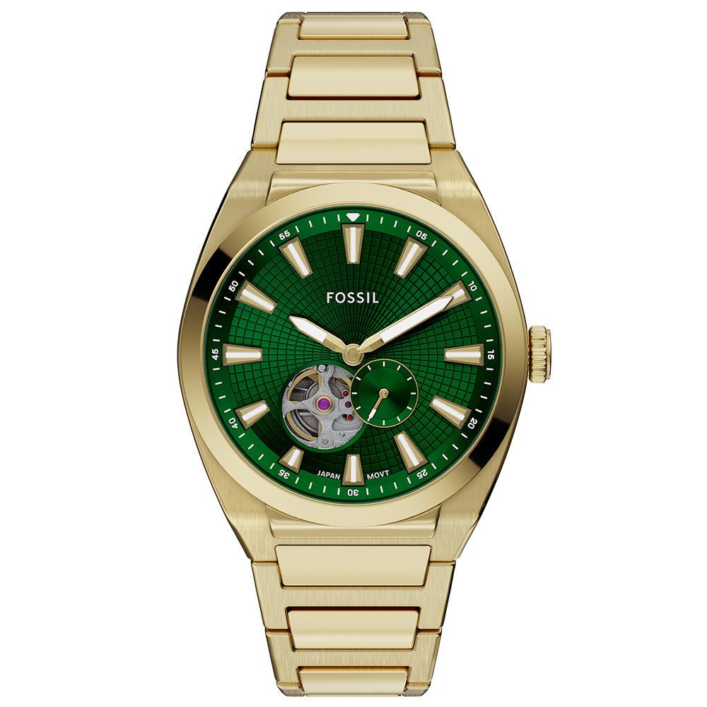 Fossil Everett Green Dial and Gold Steel Bracelet 42mm Men's Watch | ME3276 | TIME Watches