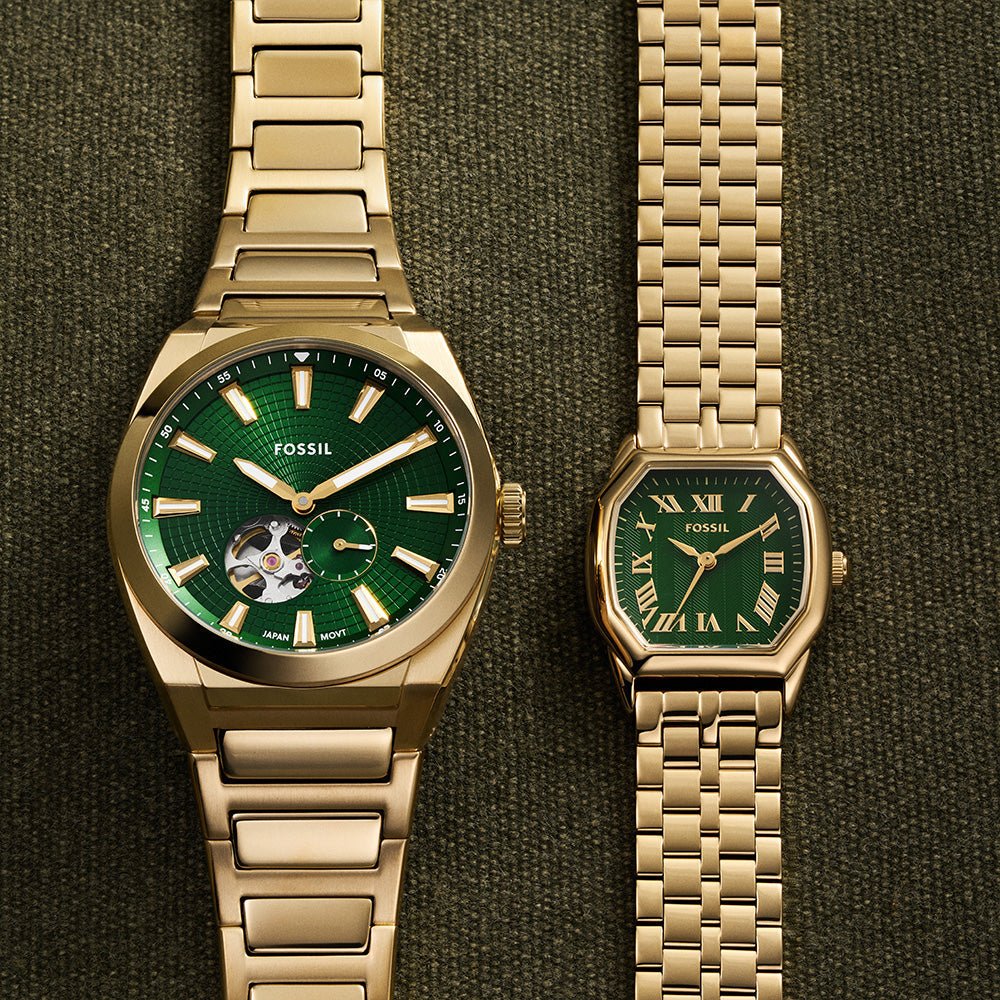 Fossil Everett Green Dial and Gold Steel Bracelet 42mm Men's Watch | ME3276 | TIME Watches