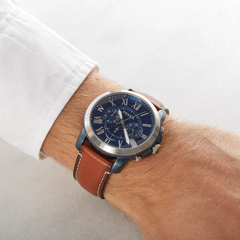 Fossil Grant Chronograph Light Brown Leather Men's Watch | FS5151 | Time Watch Specialists