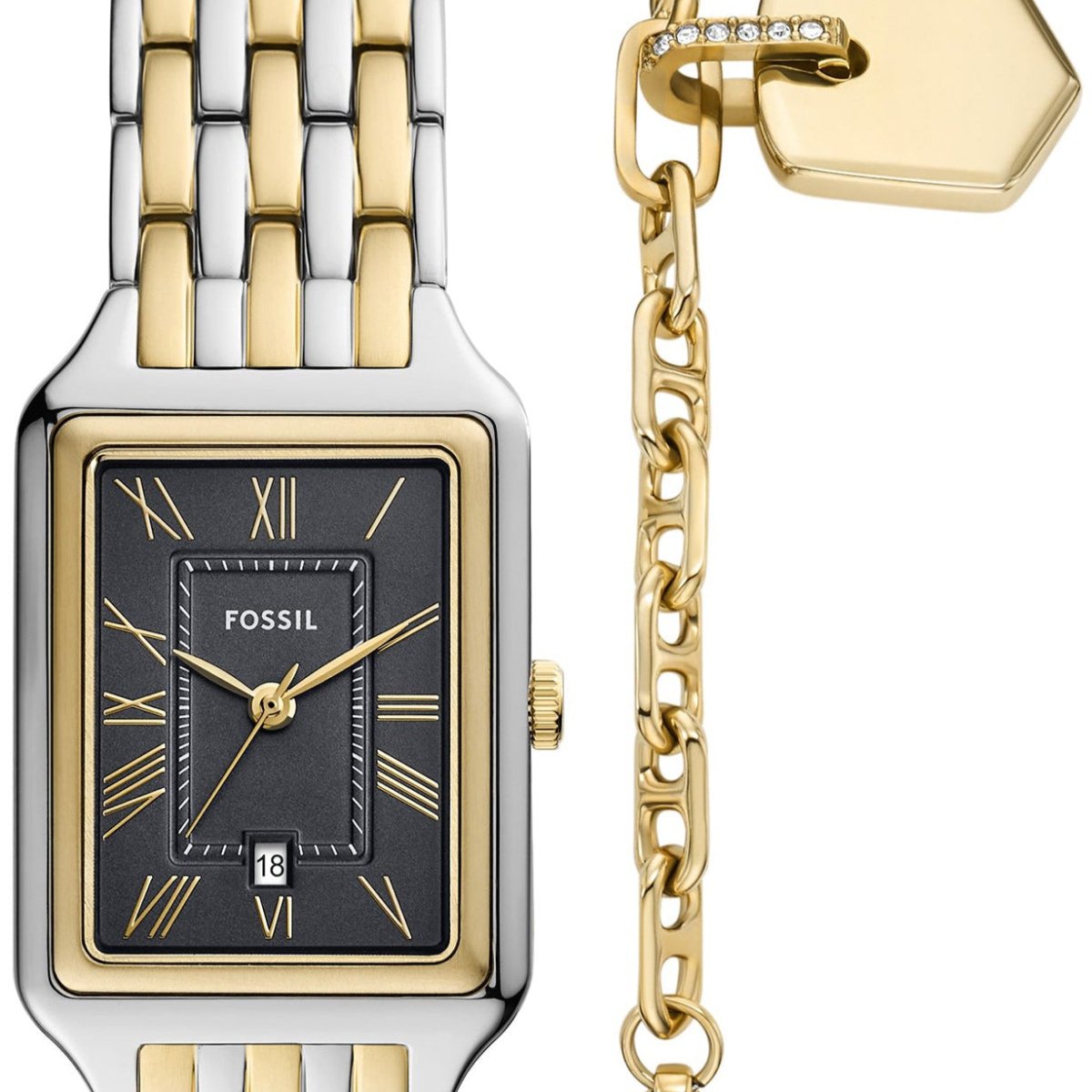 Fossil Grey Dual - Tone Stainless Steel Watch & Bracelet Set | ES5376SET | Time Watch Specialists