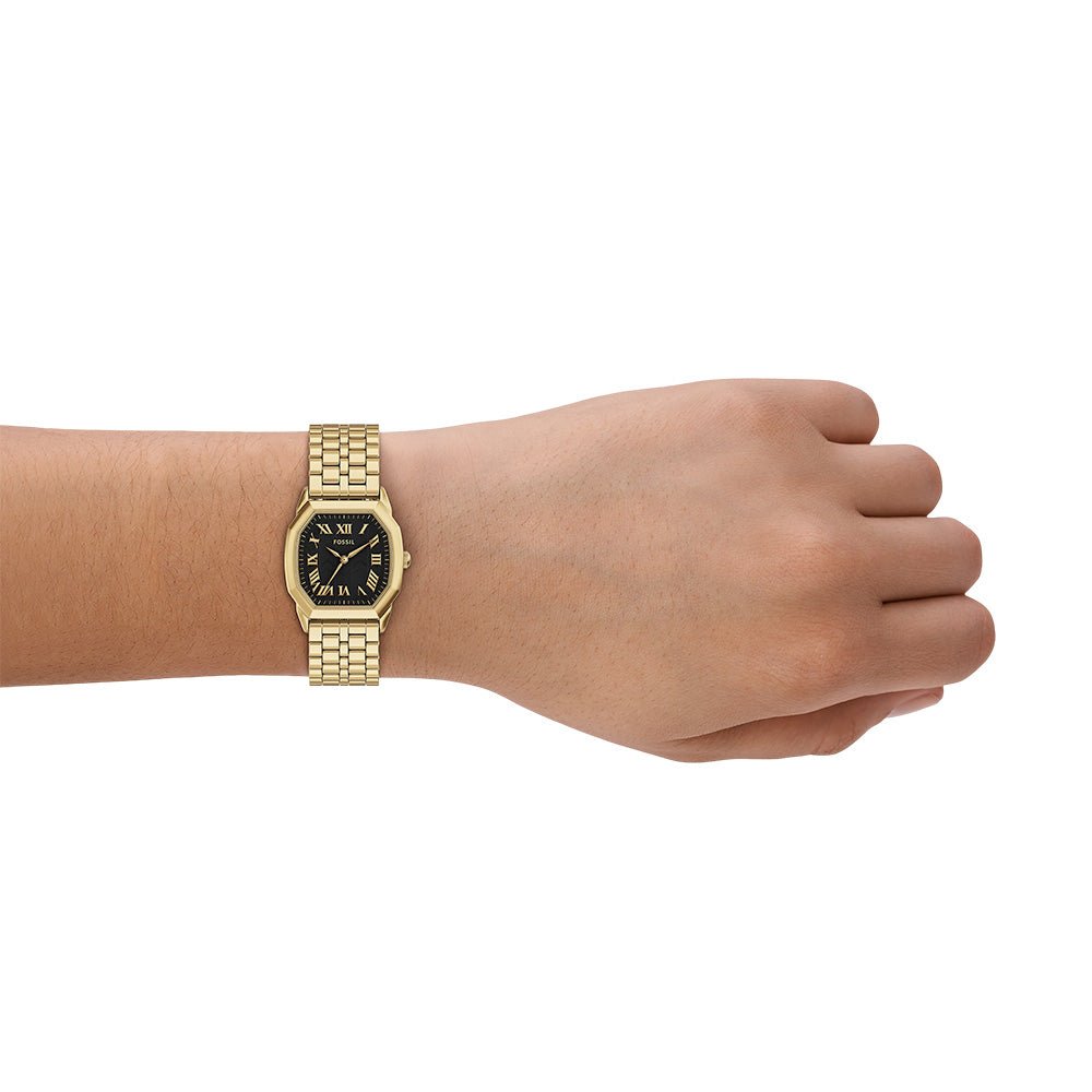 Fossil Harlow Black Dial and Gold Steel Bracelet 27mm Women's Watch | ES5433 | TIME Watches