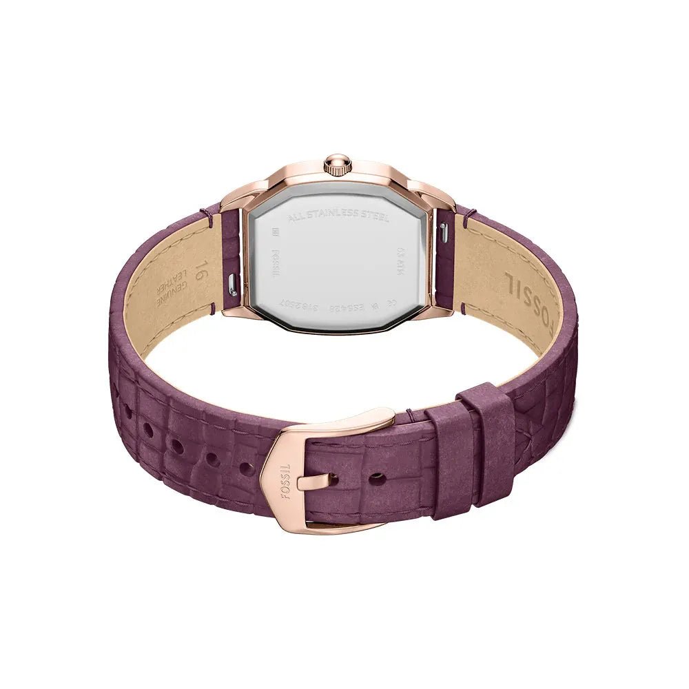 Fossil Harlow Burgundy Sunray Dial and Burgundy Leather 28mm Women's Watch | ES5428 | TIME Watches