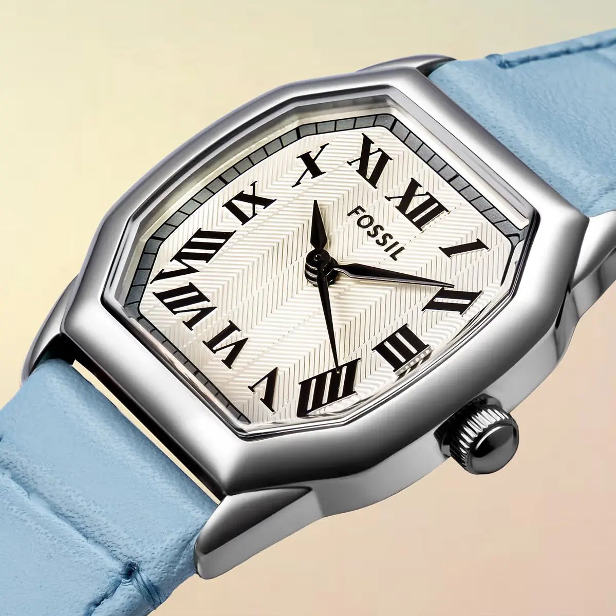 Fossil Harlow Silver Dial and Blue Leather 34mm Women's Watch | ES5405 | TIME Watches