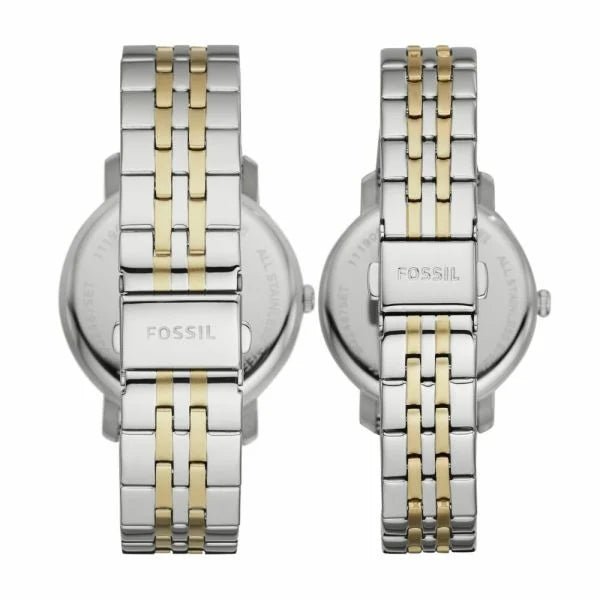 Fossil His and Her Three - Hand Two - Tone Stainless Steel Watch Gift Set | BQ2467SET | Time Watch Specialists