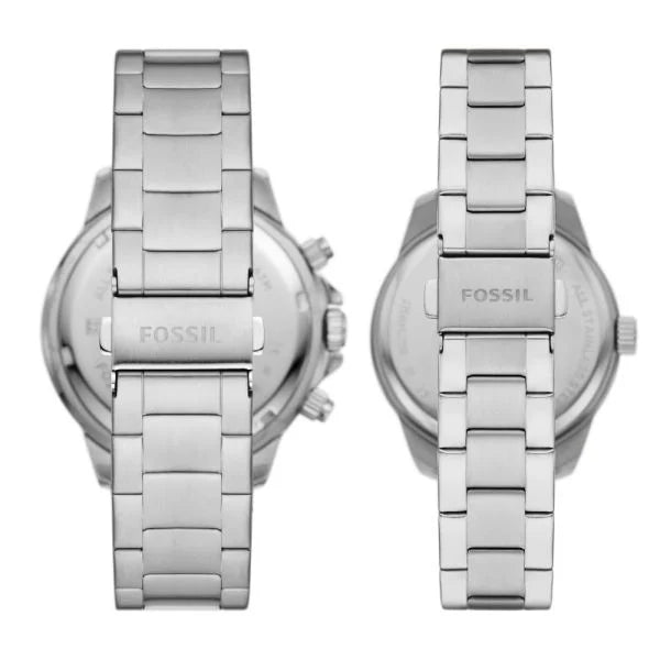 Fossil His and Hers Multifunction Stainless Steel Unisex Watch Set | BQ2753SET | Time Watch Specialists
