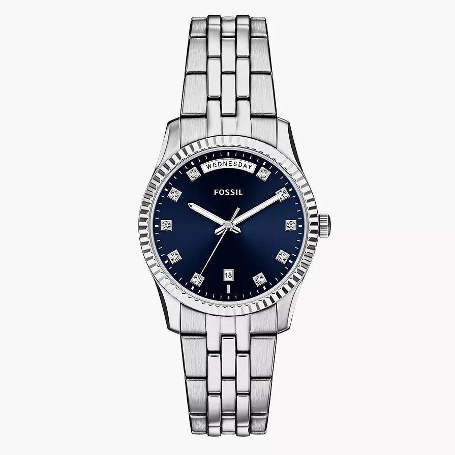 Fossil Jacqueline Black Dial and Black Leather Strap Women's Watch | ES5457 | TIME Watches