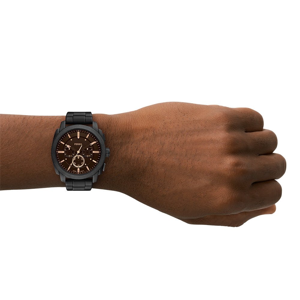 Fossil Machine Black Dial and Black Steel Bracelet 44mm Men's Watch | FS6097 | TIME Watches