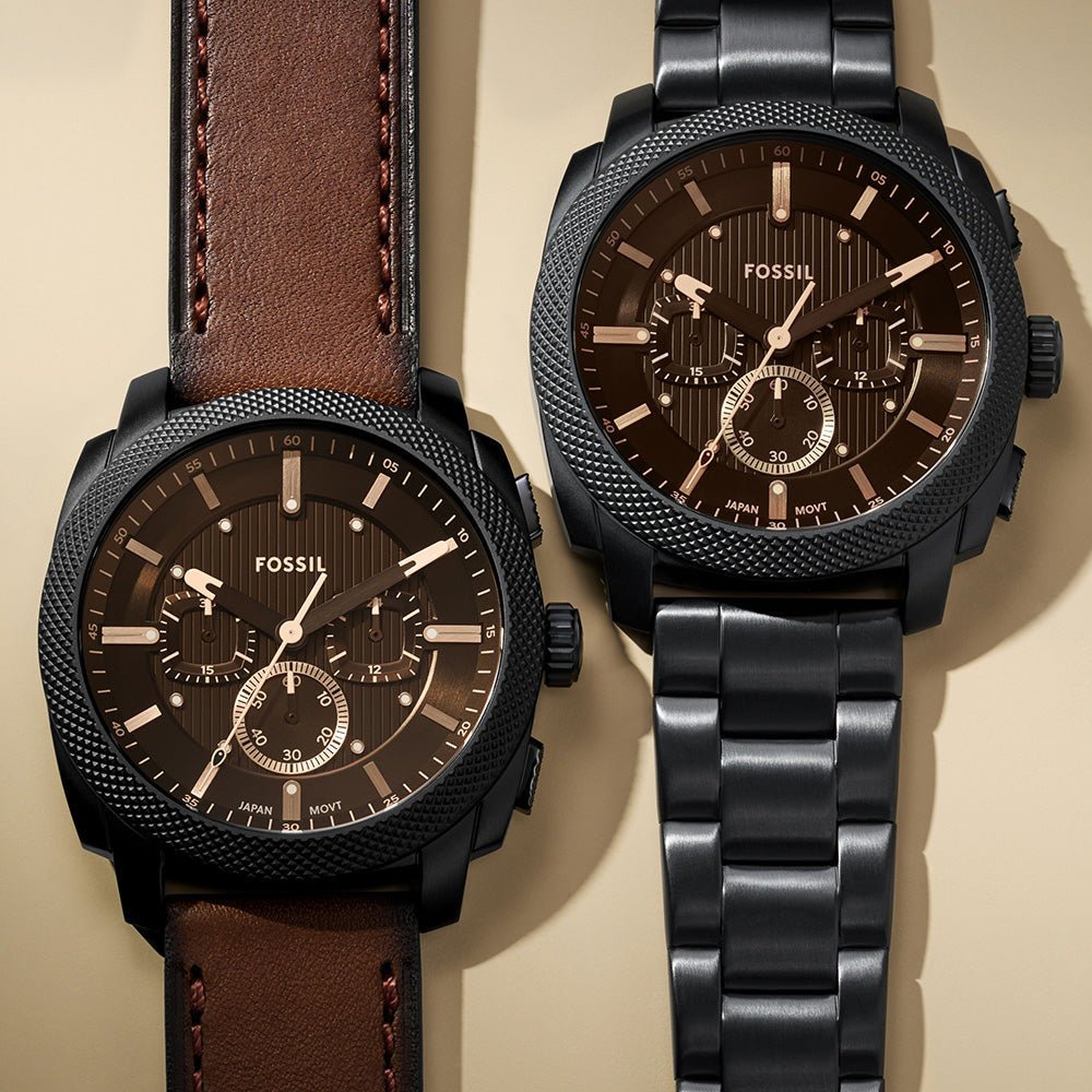 Fossil Machine Black Dial and Black Steel Bracelet 44mm Men's Watch | FS6097 | TIME Watches