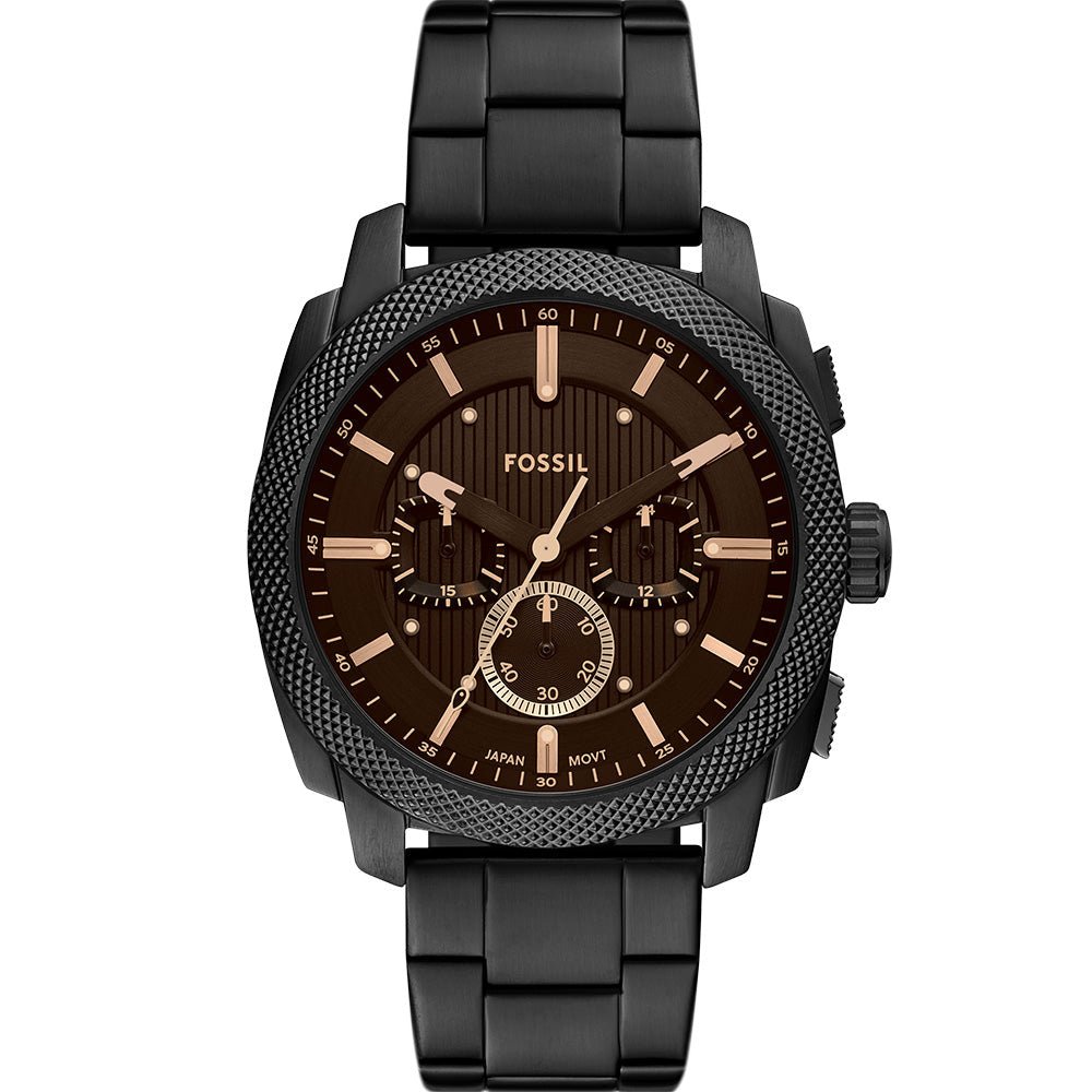 Fossil Machine Black Dial and Black Steel Bracelet 44mm Men's Watch | FS6097 | TIME Watches