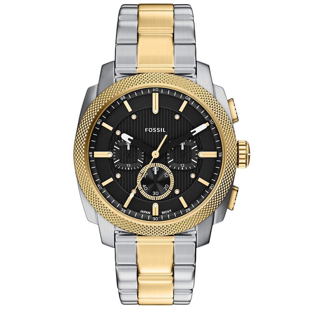 Fossil Machine Black Dial and Gold Steel Bracelet 44mm Men's Watch | FS6159 | TIME Watches