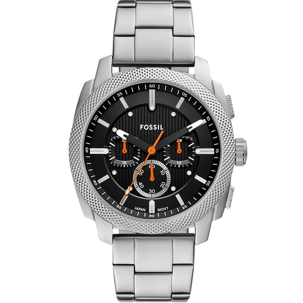Fossil Machine Black Dial and Steel Bracelet 44mm Men's Watch | FS6095 | TIME Watches