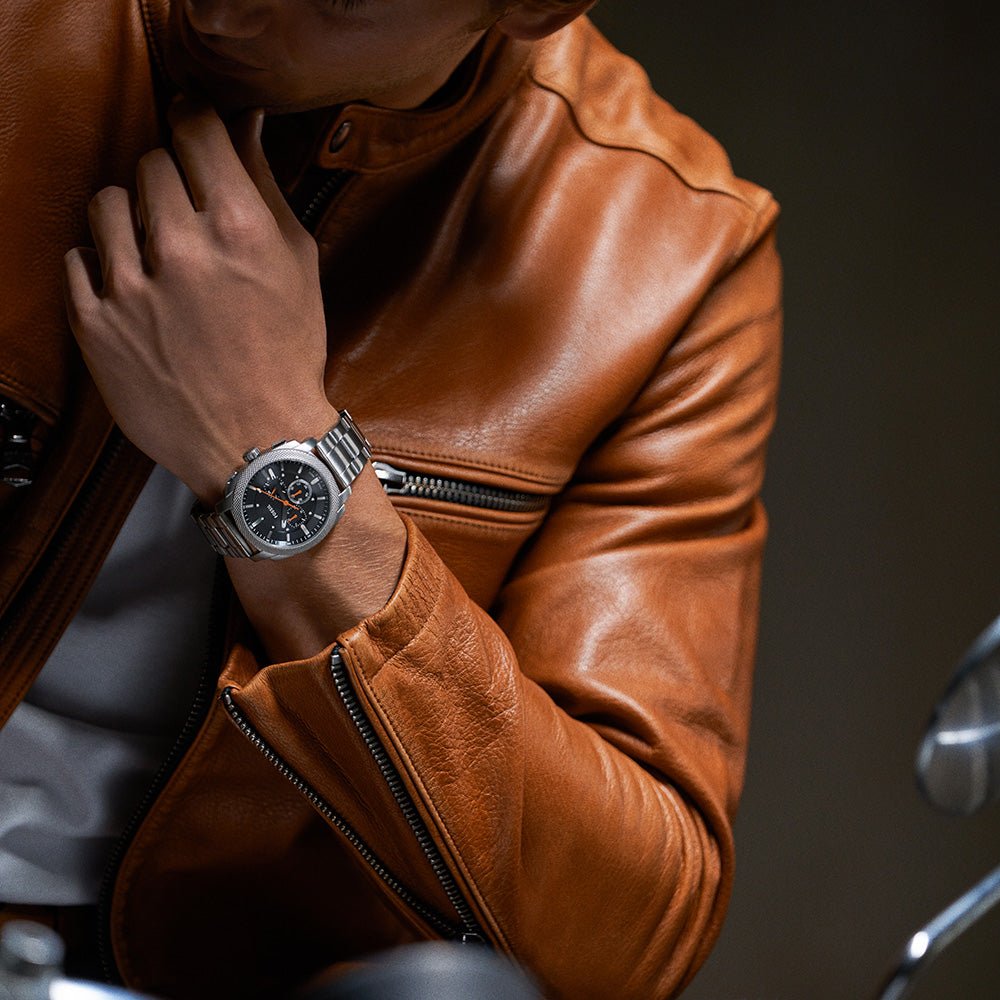 Fossil Machine Black Dial and Steel Bracelet 44mm Men's Watch | FS6095 | TIME Watches