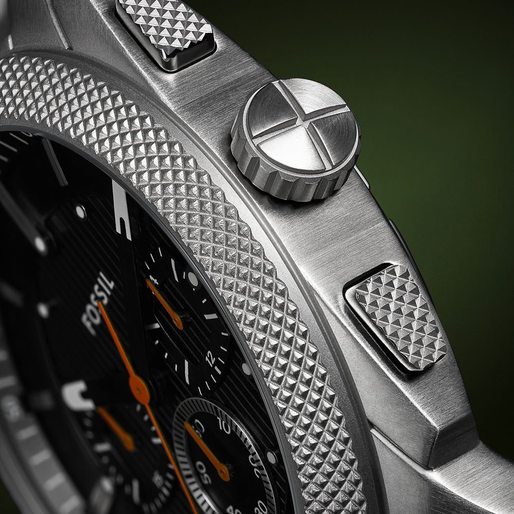 Fossil Machine Black Dial and Steel Bracelet 44mm Men's Watch | FS6095 | TIME Watches