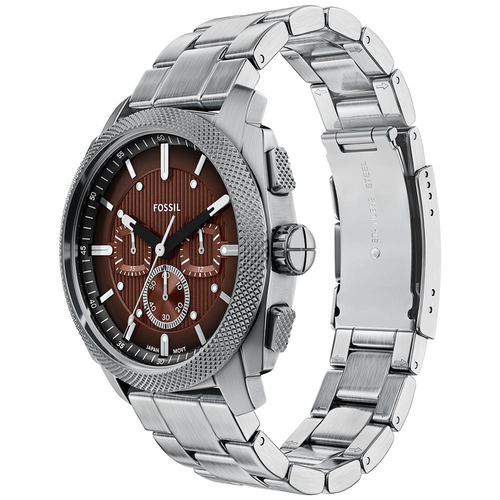 Fossil Machine Brown Dial and Steel Bracelet 44mm Men's Watch | FS6144 | TIME Watches