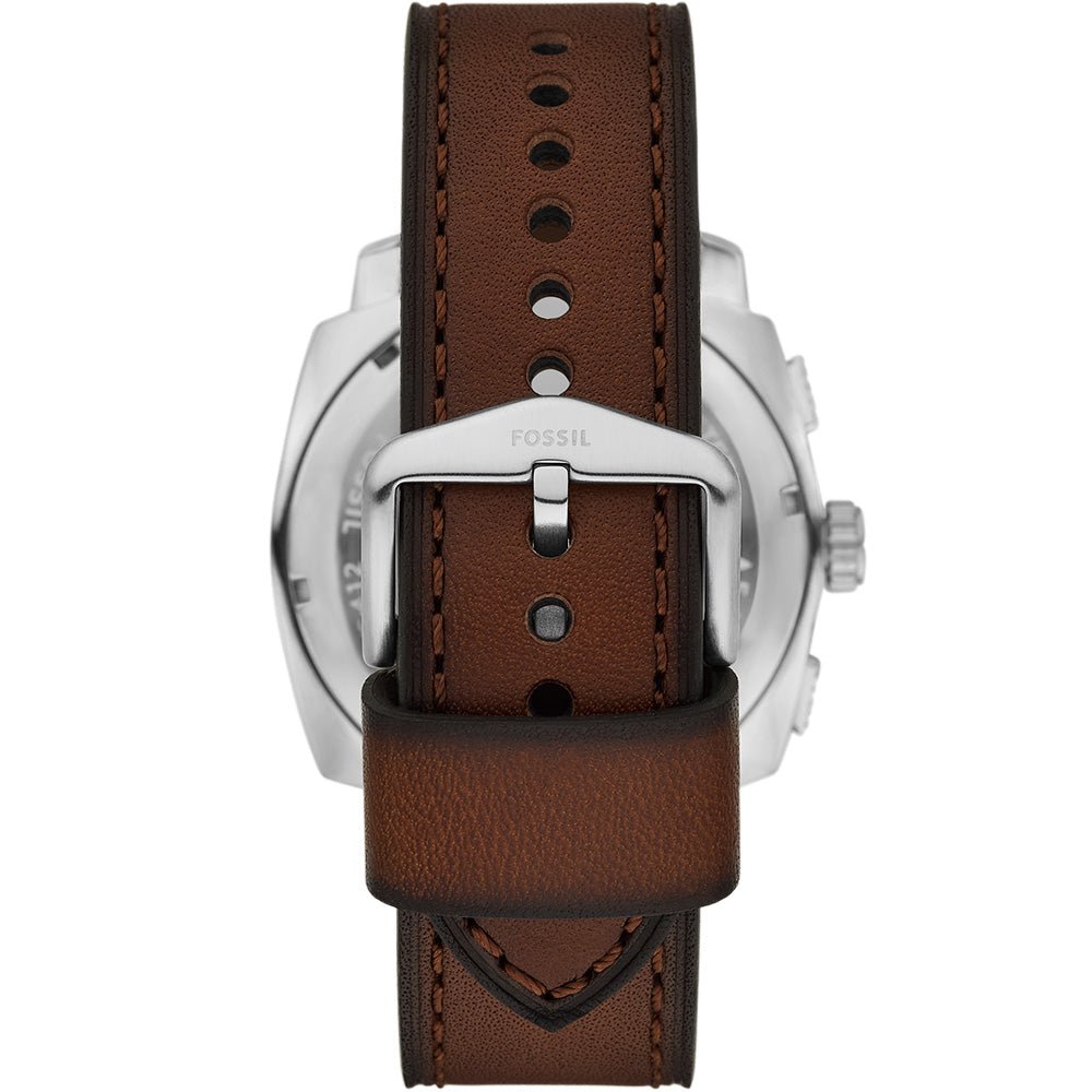 Fossil Machine Green Dial and Brown Leather Strap 44mm Men's Watch | FS6100 | TIME Watches