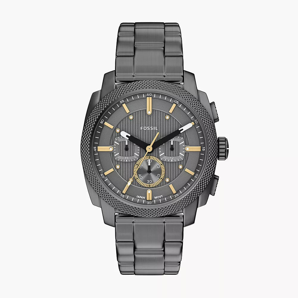 Fossil Machine Gunmetal Dial and Gunmetal Steel Bracelet 44mm Men's Watch | FS6160 | TIME Watches