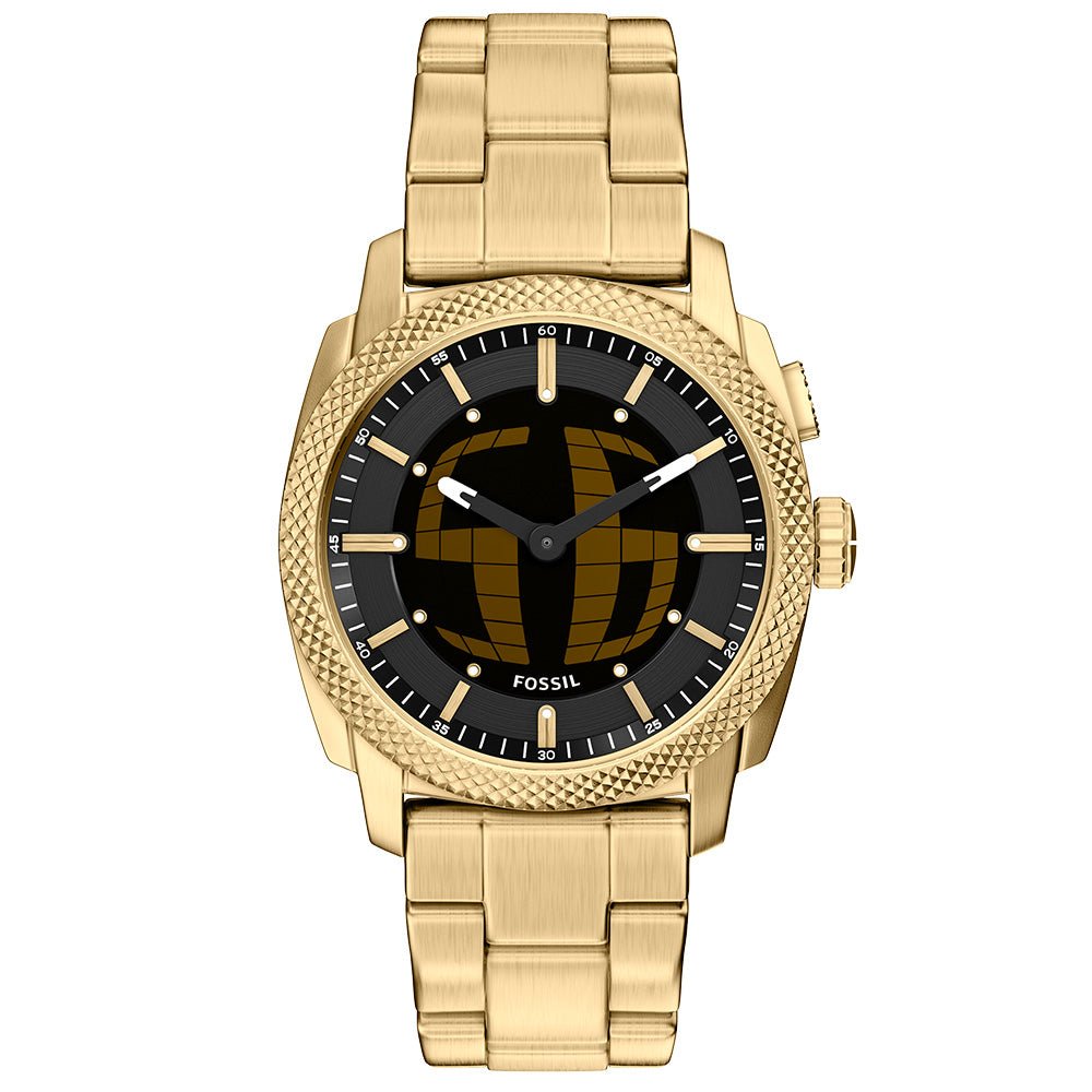 Fossil Machine Negative Display Dial and Gold Steel Bracelet 41mm Men's Watch | FS6157 | TIME Watches
