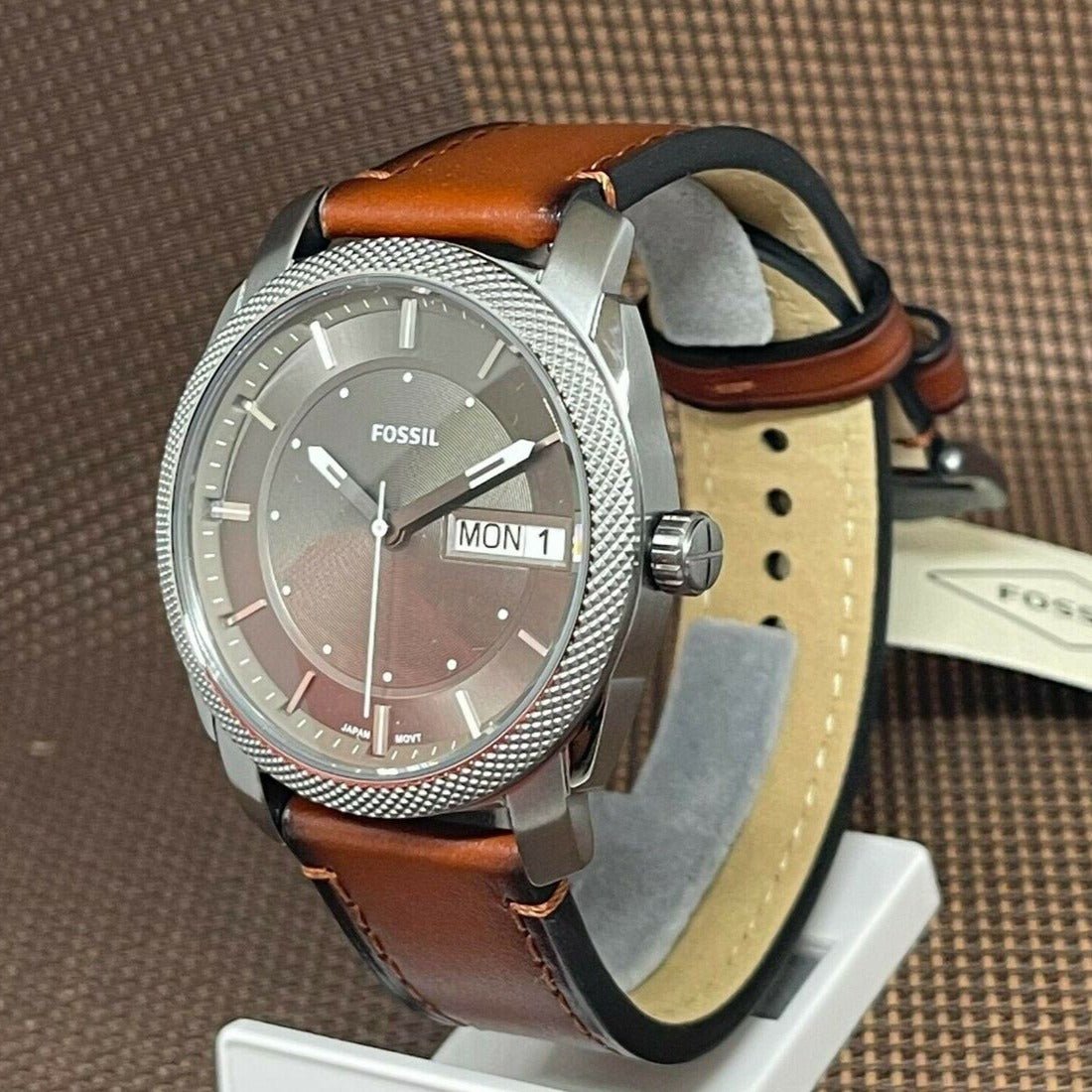 Fossil Machine Three-Hand Date Brown Leather Men's Watch | FS5900 | Time Watch Specialists
