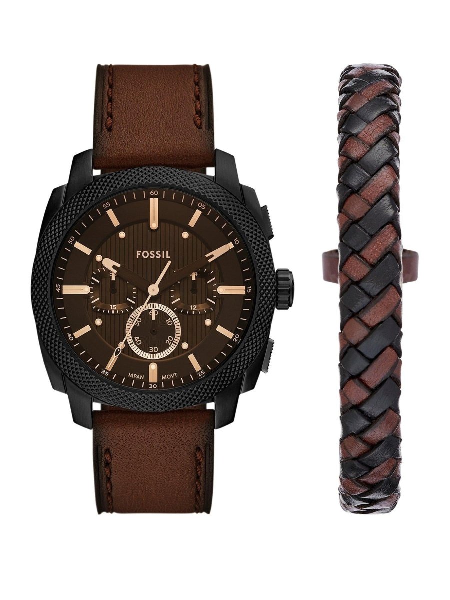 Fossil Men's Chronograph Watch and Bracelet Gift Set | FS6102SET | Time Watch Specialists