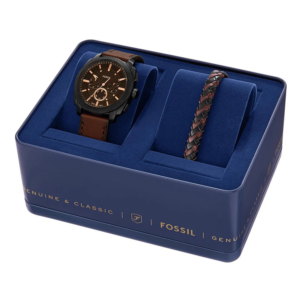 Fossil Men's Chronograph Watch and Bracelet Gift Set | FS6102SET | Time Watch Specialists