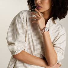 Fossil Metallic Analog Quartz Woman's Watch with Stainless Steel Strap | ES5394 | Time Watch Specialists