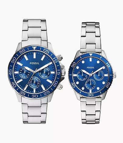Fossil Multifunction Stainless Steel His and Hers Watch Box Set | BQ2828SET | TIME Watches