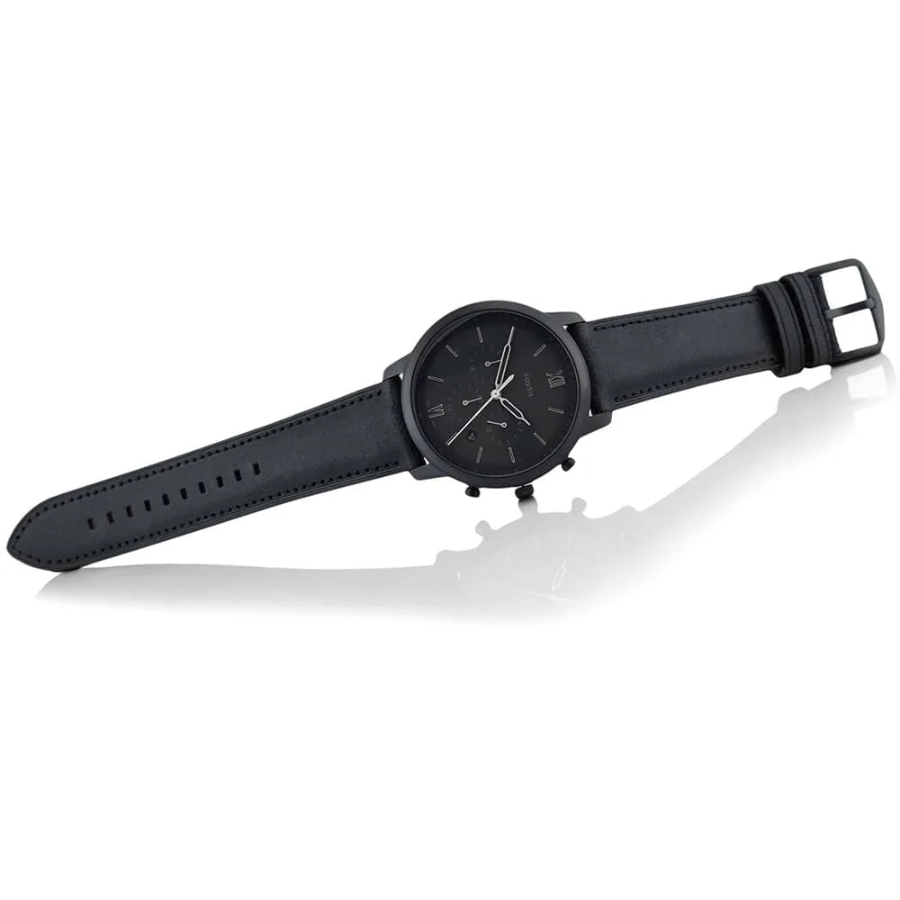 Fossil Neutra Black Dial and Black Leather Strap 44mm Men's Watch | FS5503 | TIME Watches