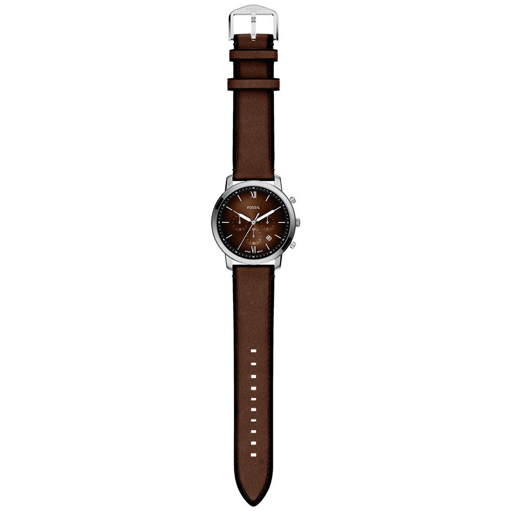 Fossil Neutra Brown Dial and Brown Leather Strap 44mm Men's Watch | FS6143 | TIME Watches