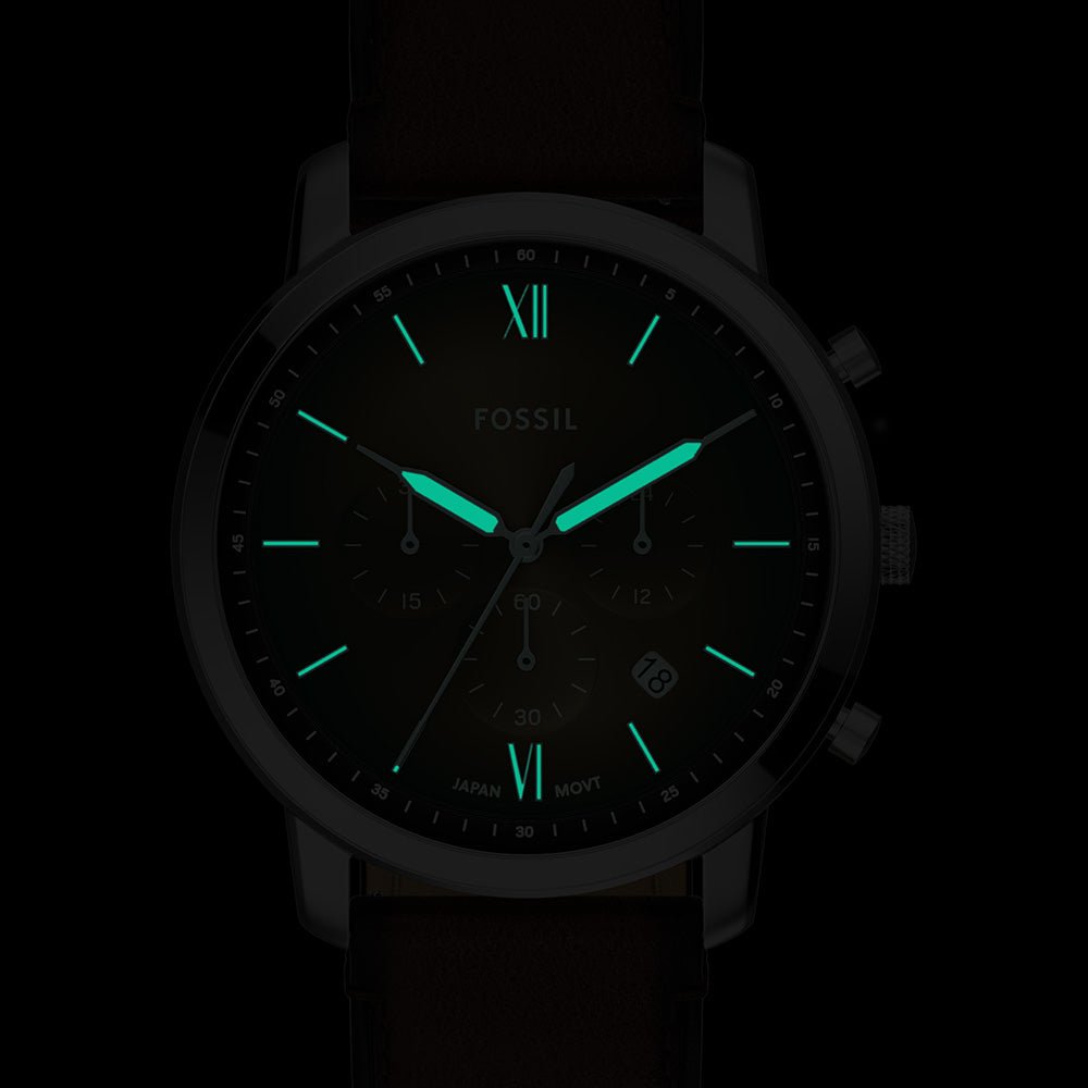 Fossil Neutra Brown Dial and Brown Leather Strap 44mm Men's Watch | FS6143 | TIME Watches