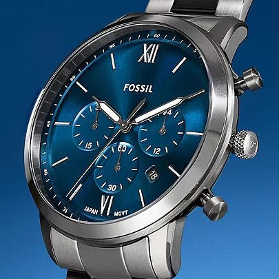 Fossil Neutra Chronograph Blue Dial Leather Men's Watch | FS6111 | TIME Watches