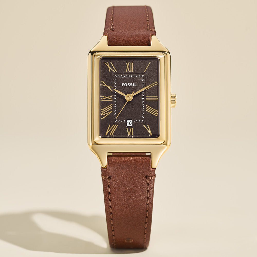 Fossil Raquel Gray Dial and Brown Leather Strap 23mm Women's Watch | ES5303 | TIME Watches