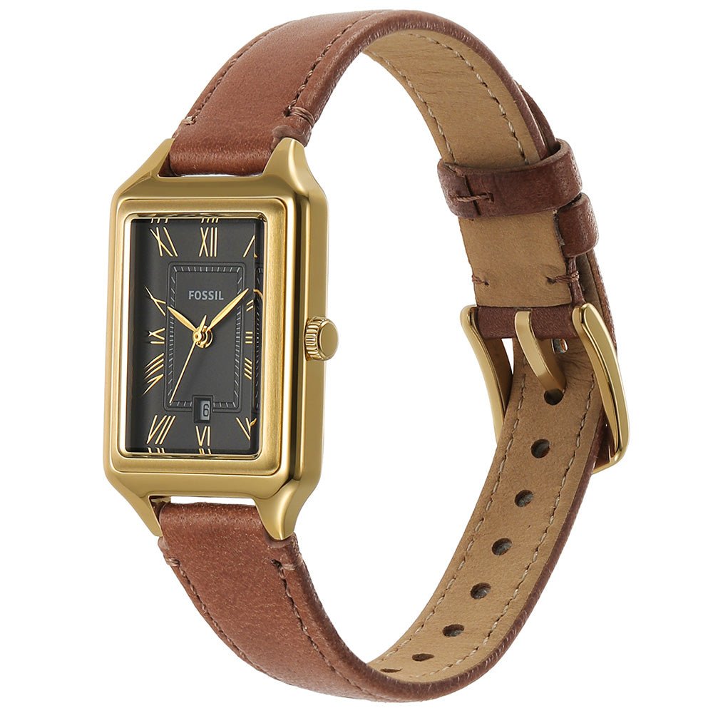 Fossil Raquel Gray Dial and Brown Leather Strap 23mm Women's Watch | ES5303 | TIME Watches