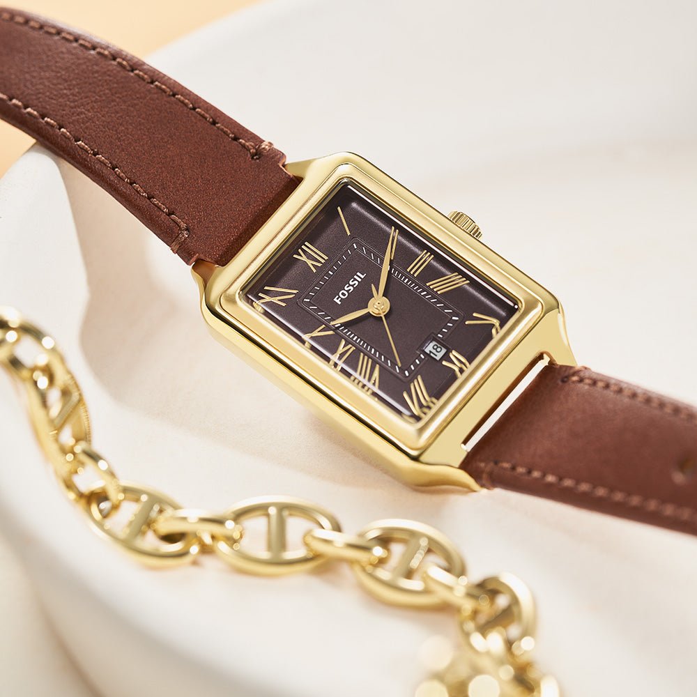 Fossil Raquel Gray Dial and Brown Leather Strap 23mm Women's Watch | ES5303 | TIME Watches