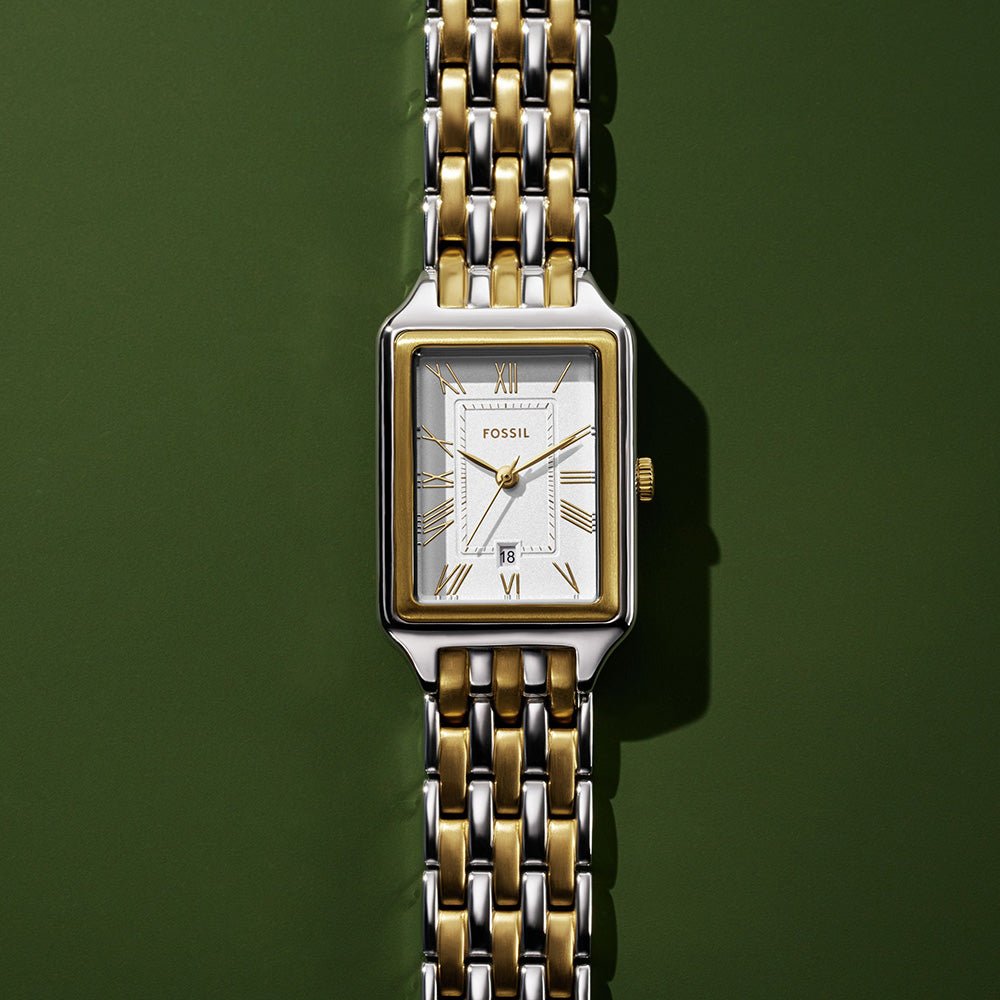 Fossil Raquel Silver Dial and Gold Steel Bracelet 23mm Women's Watch | ES5368 | TIME Watches