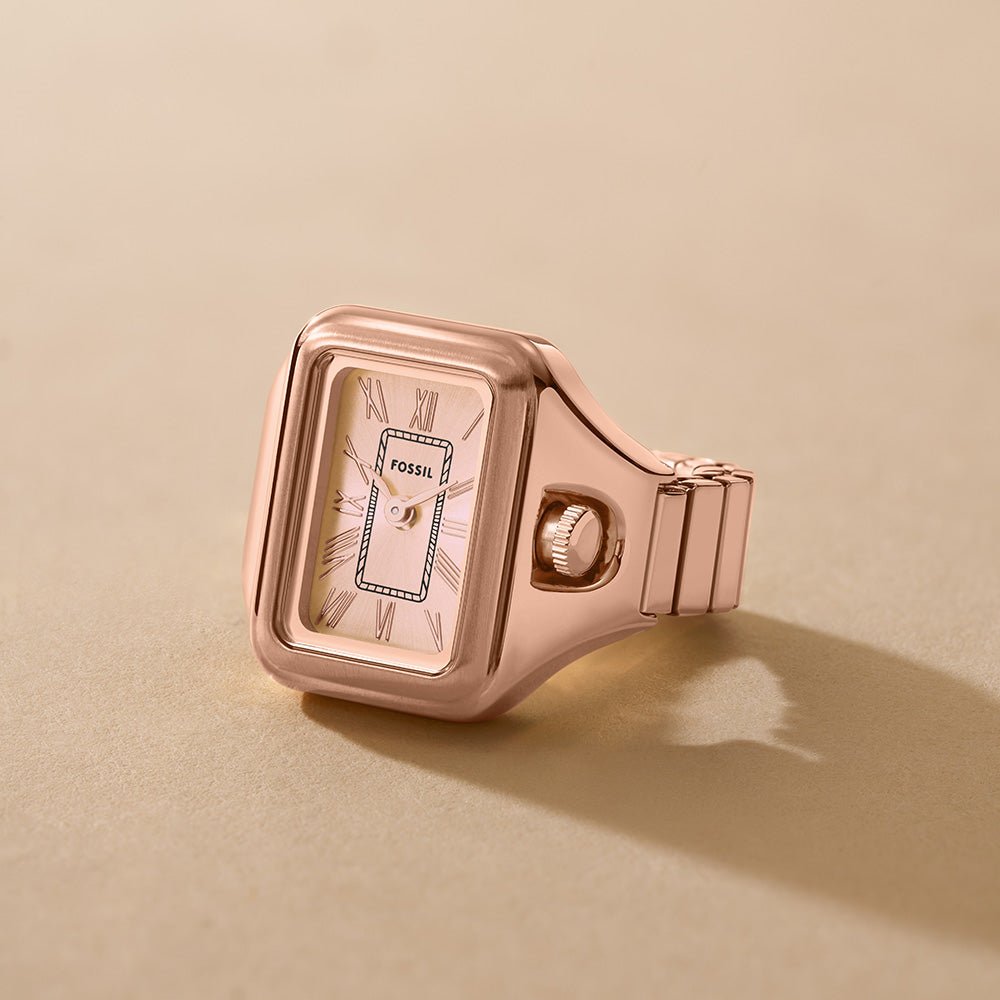 Fossil Raquel Watch Ring Rose Gold Dial and Rose Gold Steel Bracelet 14mm Women's Watch | ES5345 | TIME Watches
