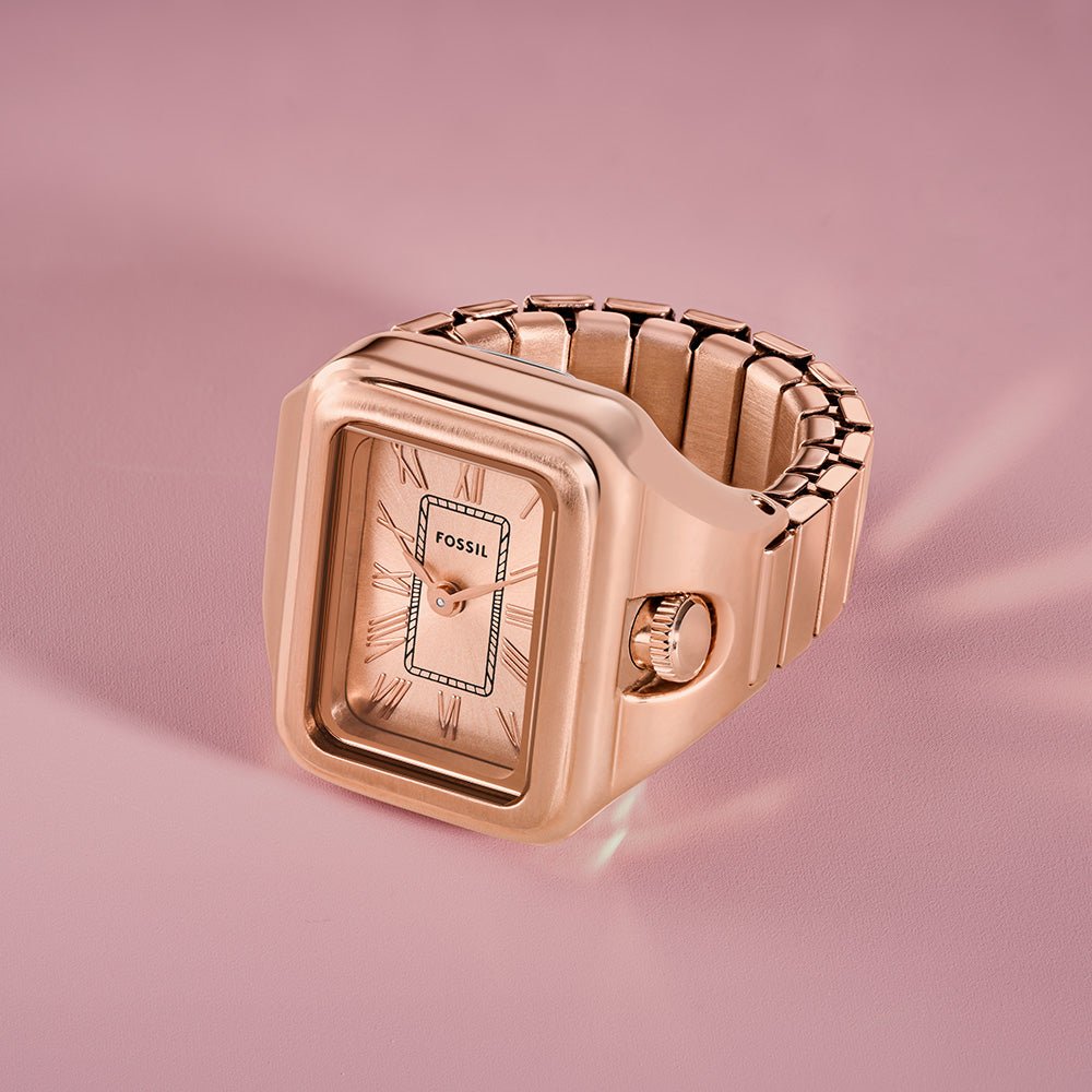 Fossil Raquel Watch Ring Rose Gold Dial and Rose Gold Steel Bracelet 14mm Women's Watch | ES5345 | TIME Watches