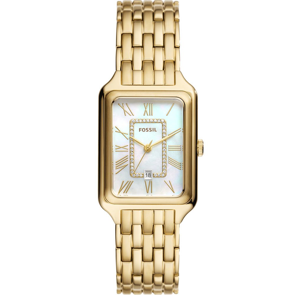Fossil Raquel White Mother Of Pearl Dial and Gold Steel Bracelet 26mm Women's Watch | ES5304 | TIME Watches