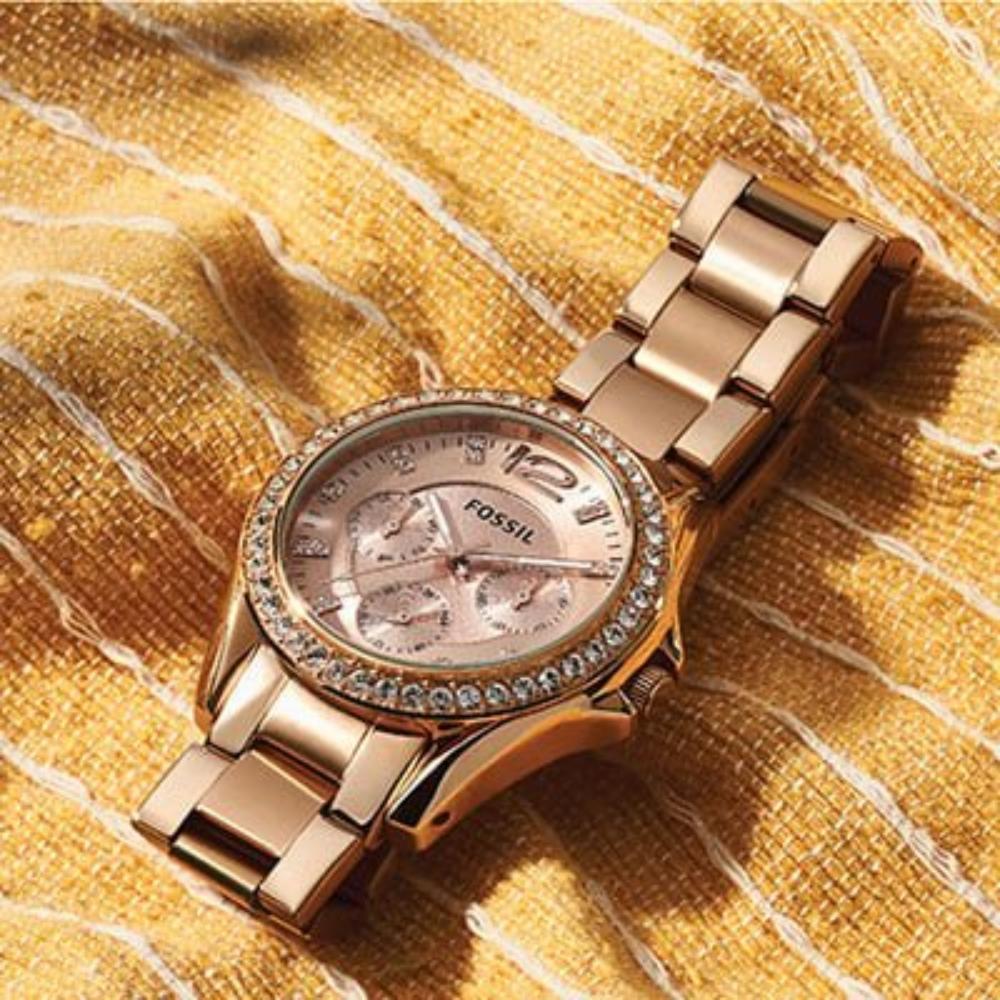 Fossil Riley Rose Gold Women's Watch | ES2811 | Time Watch Specialists