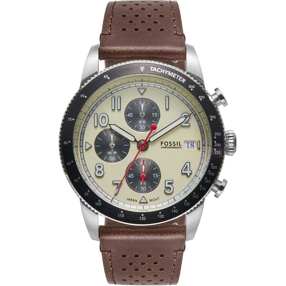 Fossil Sport Tourer Chronograph Brown LiteHide™ Leather Men's Watch | FS6042 | TIME Watches