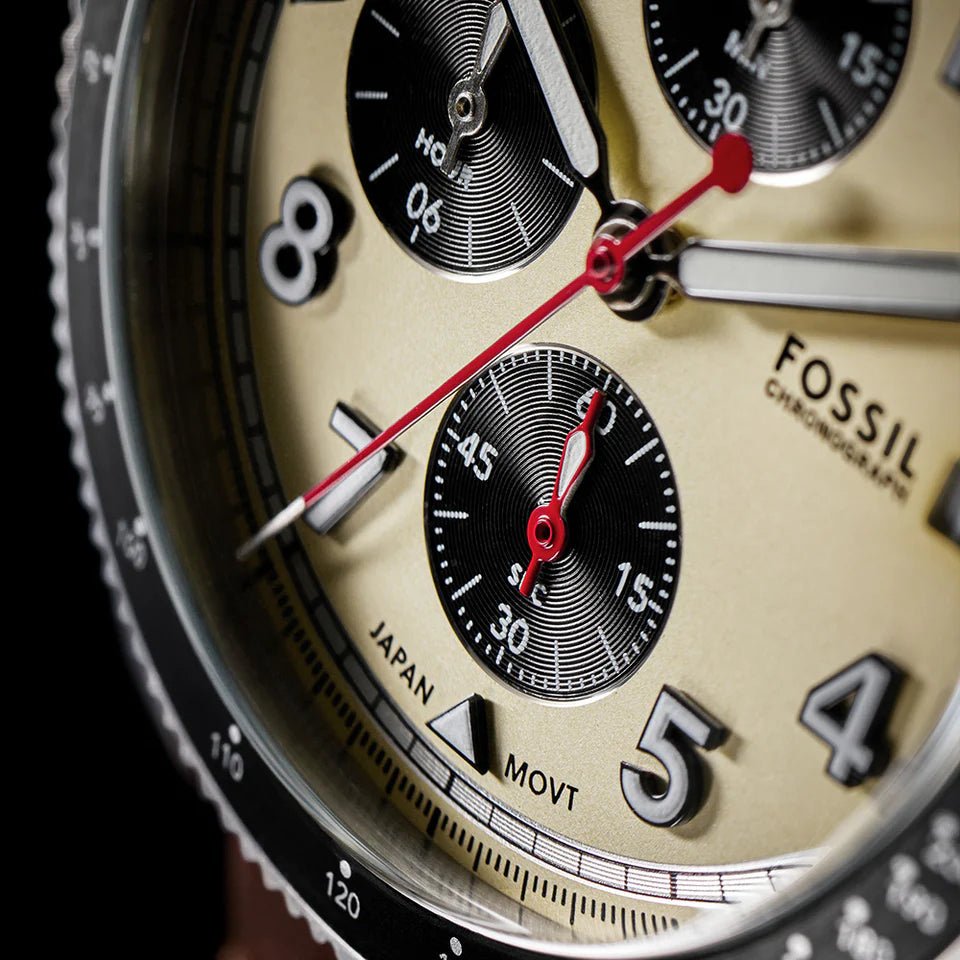 Fossil Sport Tourer Chronograph Brown LiteHide™ Leather Men's Watch | FS6042 | TIME Watches