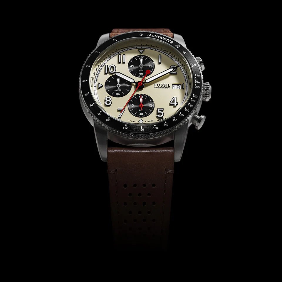 Fossil Sport Tourer Chronograph Brown LiteHide™ Leather Men's Watch | FS6042 | TIME Watches