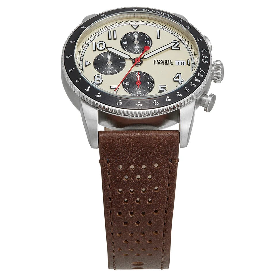 Fossil Sport Tourer Chronograph Brown LiteHide™ Leather Men's Watch | FS6042 | TIME Watches