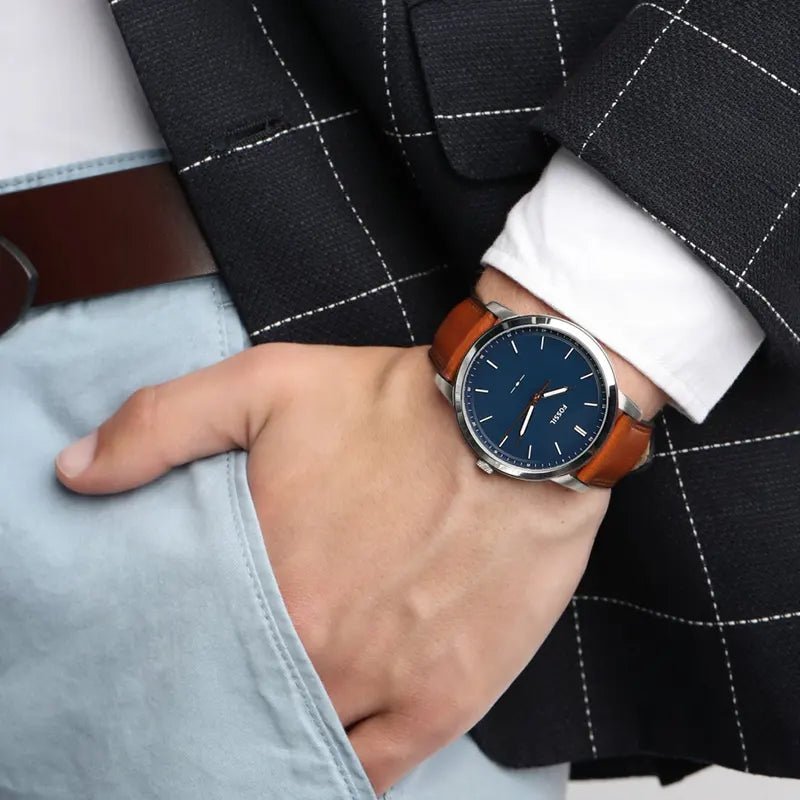 Fossil The Minimalist Slim Three - Hand Light Brown Leather Men's Watch | FS5304 | TIME Watches