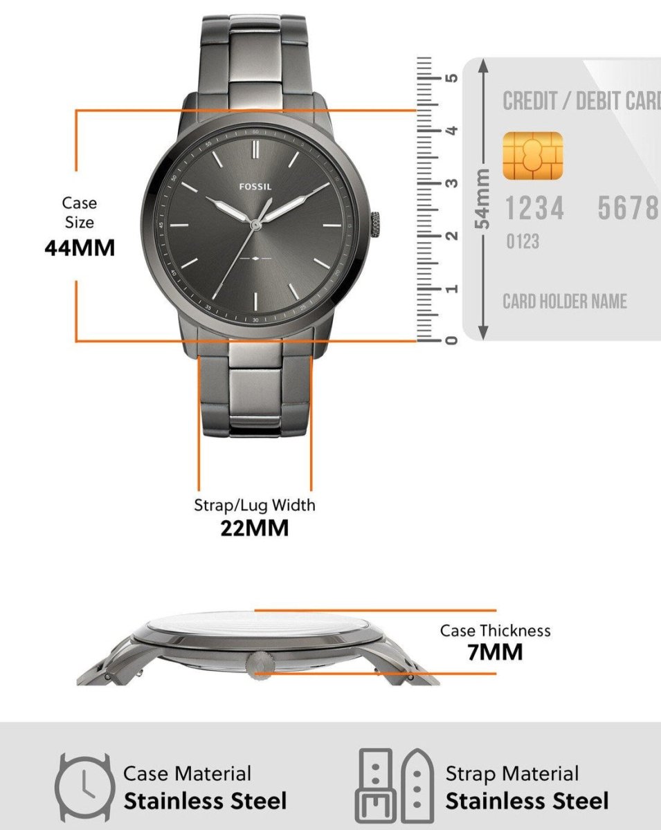 Fossil The Minimalist Three - Hand Smoke Stainless Steel Watch | FS5459 | TIME Watches