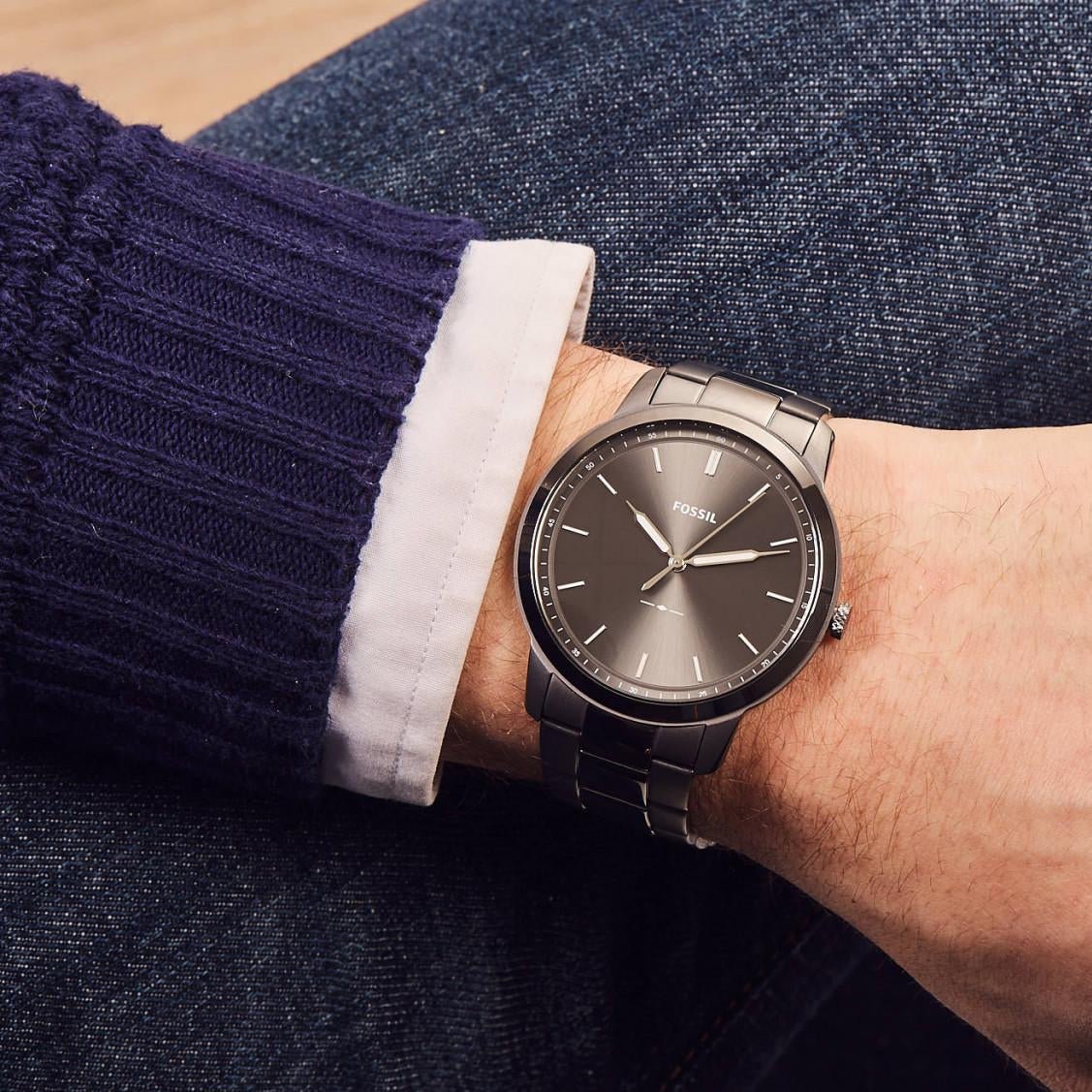 Fossil The Minimalist Three - Hand Smoke Stainless Steel Watch | FS5459 | TIME Watches