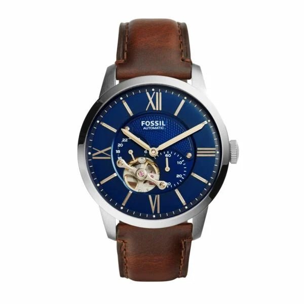 Fossil Townsman Silver/Steel Round Leather Men's Watch | ME3110 | Time Watch Specialists