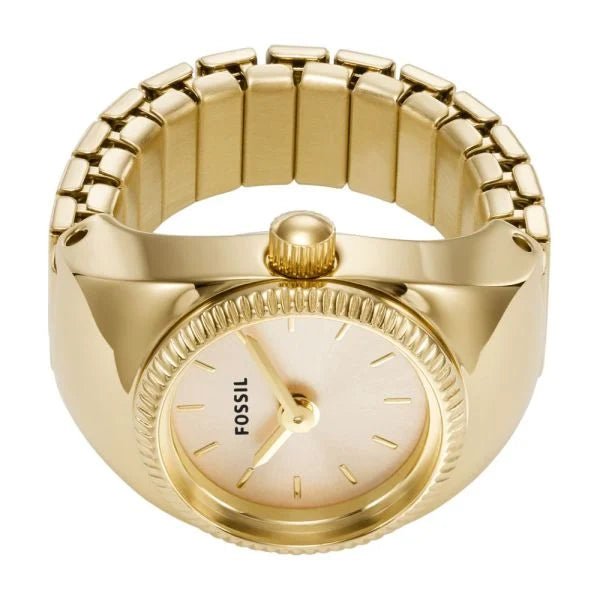 Fossil Two-Hand Gold-Tone Stainless Steel Women's Ring Watch | ES5246 | Time Watch Specialists