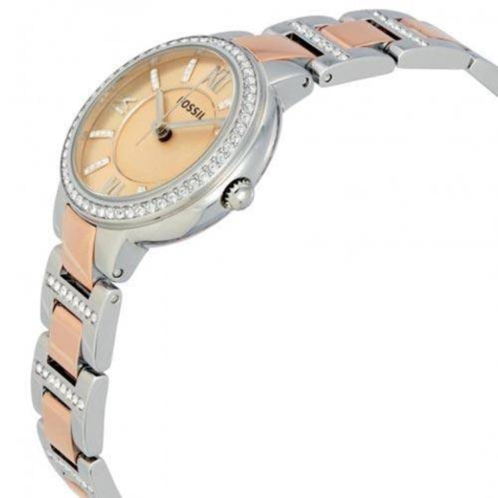 Fossil Virginia Two Tone Silver/Rose Gold Watch | ES3405 | Time Watch Specialists
